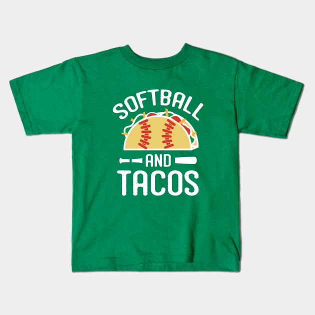 Softball and Tacos - Funny Softball Shirt Kids T-Shirt by BKFMerch